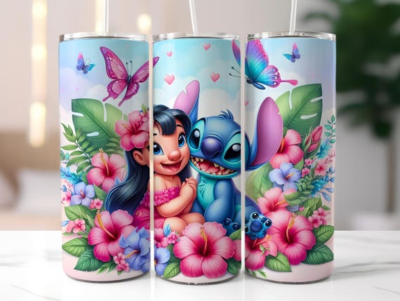 Stitch Summer Vibes 20oz skinny tumbler wrap, Stitch Sublimation Designs, Lilo & Stitch Tumbler PNG, Stitch Tumbler Wrap, Digital Download