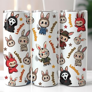 Halloween Monster Doll 20oz Skinny Tumbler Sublimation Design, Spooky Doll Cartoon Tumbler, Halloween Horror Movie Png,Perfect Gift for Kids