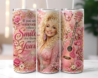 Dolly Parton Tumbler Wrap, Country Glamour, Western Cowgirl Tumbler sublimation png, Country Music Png, (Digital Download)