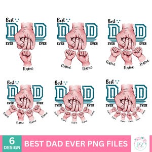 Personalized Best Dad Ever Png, Fist Bump Set Png, Happy Father&#39;s Day Png, Dad Hand Fist Bump Png, America Flag png,Kid Hand Sublimation png