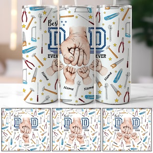 Bundle Father&#39;s Day Fist Bump Set 20oz Tumbler Wrap, Custom Dad 20oz Tumbler png, Best Dad Ever 20oz Skinny Tumbler, Dad Tools, Digital File