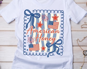 American Honey Coquette Png, Preppy 4th of July png, Vintage USA Png, Girly Memorial Day Png, Independence Day Sublimation png, USA Flag PNG