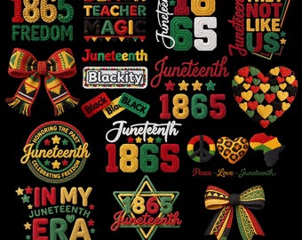 Juneteenth PNG Bundle, Faux Yarn Black History Month Celebrate, Free-ish Since 1865 Sublimation, Juneteenth Shirt Png, Digital Download