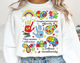 Cada persona se comunica de forma diferente (Png), Mes del autismo (Png), Mamá con autismo (Png), Camiseta (Png), Autismo (Png), Diseño de autismo, Logopeda (Png)