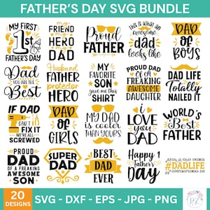 Fathers Day Svg Bundle, Dad svg, Best dad ever svg,  Fathers Day gift, Daddy svg, Grandpa svg, Family svg bundle, Svg Cut Files For Cricut