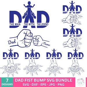 Custom Fist Bump Dad SVG png, Dad The Man The Myth The Legend svg, Father Hand Svg, Dad Hands Svg, Custom Dad Png, Happy Father&#39;s Day Design