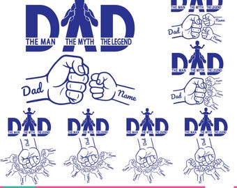 Custom Fist Bump Dad SVG png, Dad The Man The Myth The Legend svg, Father Hand Svg, Dad Hands Svg, Custom Dad Png, Happy Father's Day Design