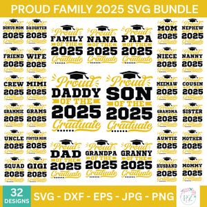 Proud Family of 2025 Graduate SVG bundle, Proud Graduate Family svg, Class of 2025 svg, Senior Family Png, Graduation Svg, Instant Download