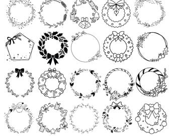 Christmas Wreaths SVG Bundle, Christmas Svg Bundle, Christmas Decoration, Holiday Wreaths Svg bundle, floral wreath svg, Cricut Silhouette