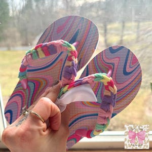 Chinelos trançados, chinelos enfeitados, chinelos infantis, chinelos para meninas com nós, presente para crianças, chinelos de verão