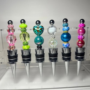 Handmade Beaded Wine Cork Bottle Stopper: Custom Colors