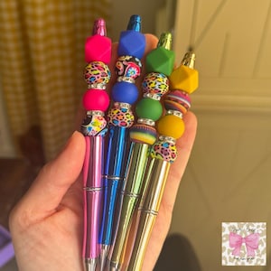 Beaded Pens | Custom Beaded Ink Pens | Cute Colorful Pens | Gifts for Teachers, Coworkers, Friends | Fun Office Supplies | Stocking Stuffers