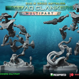Sub--W AQ Clankers (multiparte) - Juego de 7 - Aqua Strike Force Alpha (esculpido por War Bear Studios)