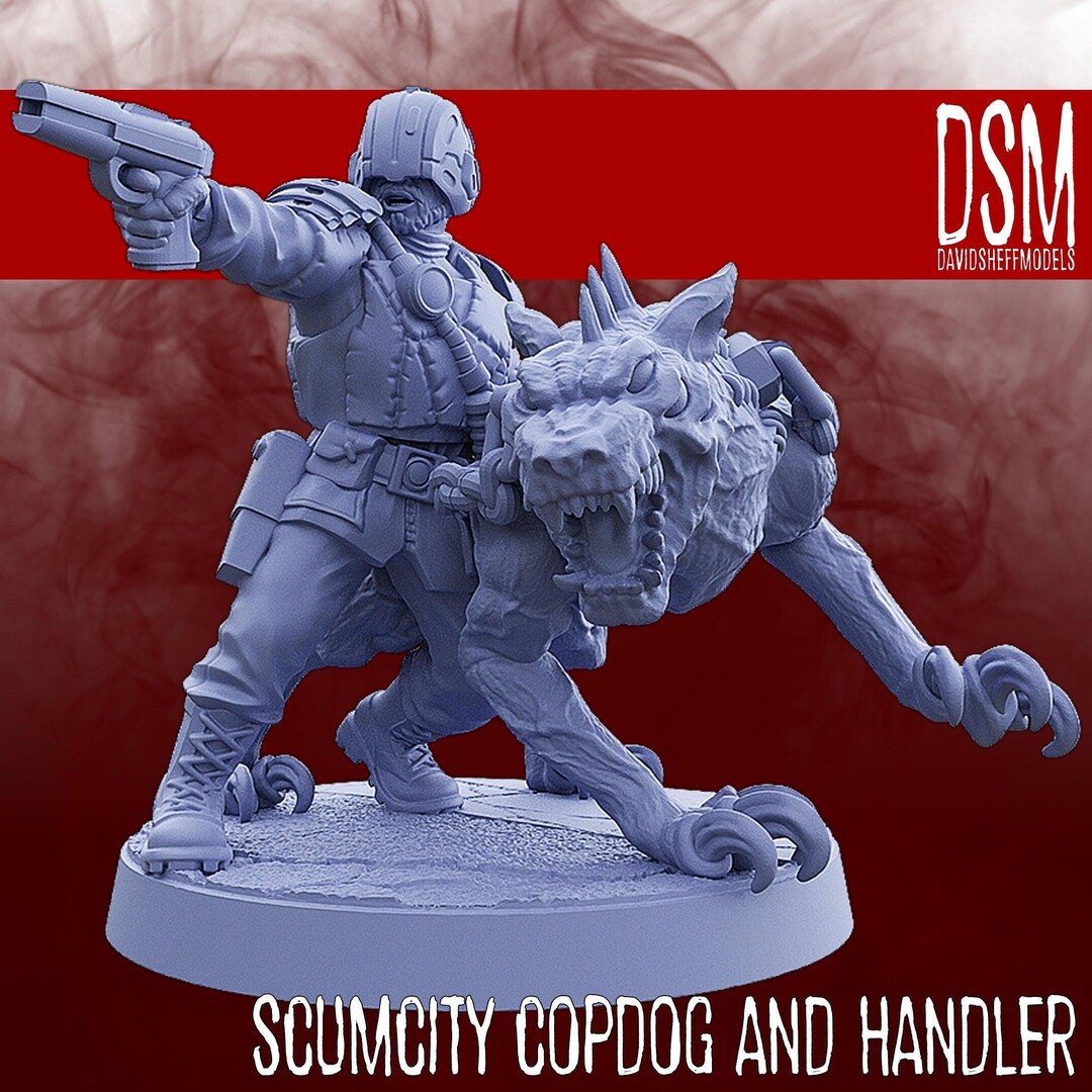 Scum City Cop Dog (sculpted by David Sheff Models) - Etsy