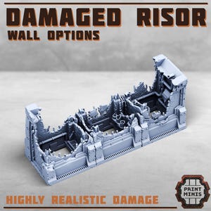Risor District Terrain - Damaged Walls Expansion - Set of 3 (Sculpted by Print Minis)