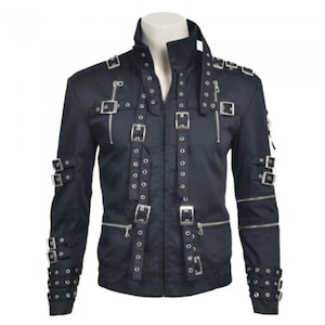 MixMies Gothic Men's Black Cotton Cosplay Costume Goth Punk Rock Jacket