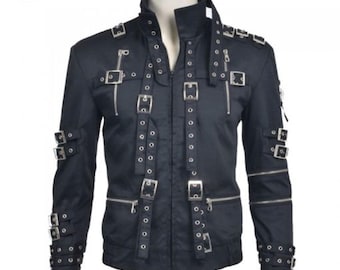 MixMies Gothic Men's Black Cotton Cosplay Costume Goth Punk Rock Jacket
