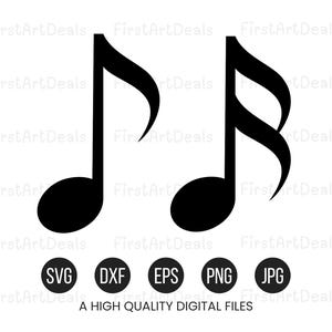 Musical Note Svg, Music Note Png, Musical Symbol Svg, Svg Cut Files, DIY Crafts and Sound Projects, Silhouette Cut File - Digital Download