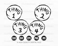 Thing 1 and Thing 2 Layered Svg Bundle, Thing 1 and Thing 2 Eps, Png, Dxf - Instant Digital Download