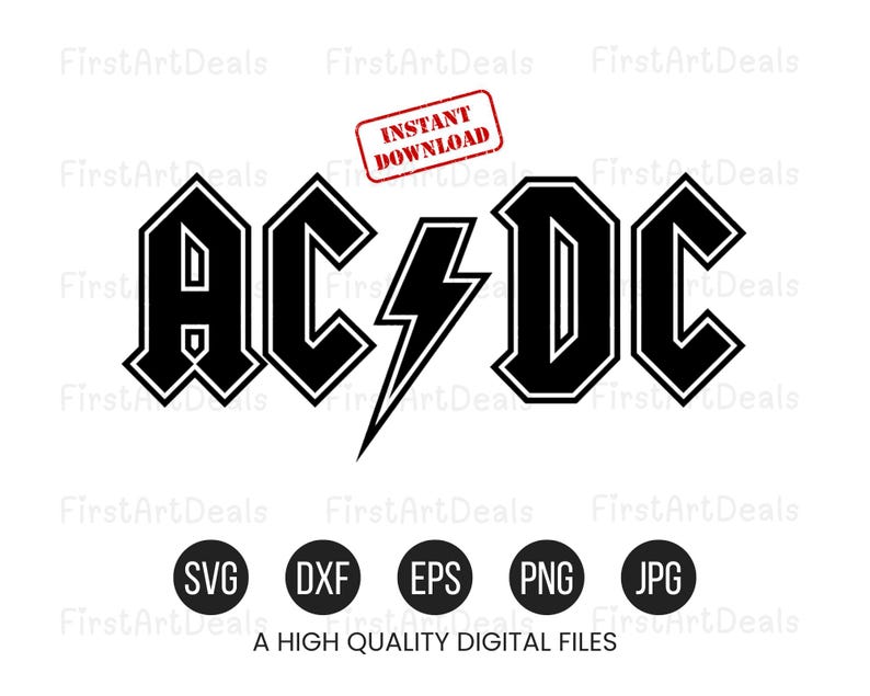 AC DC Svg, ACDC Svg, Ac and Dc Png, Vector File Vingtage Hard Rock Svg ...