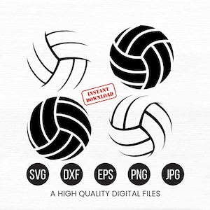 Volleybal Svg-bundel, volleybal overzicht, volleybal silhouet, Svg-bestand voor Cricut, volleybal skelet Design, png - digitale download