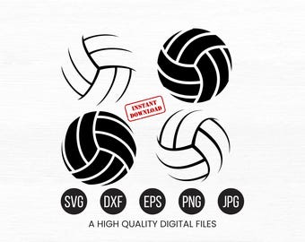 Volleyball Svg Bundle, Volleyball Outline, Volleyball Silhouette, Svg File for Cricut, Volleyball Skelton Design, Png - Digital Download