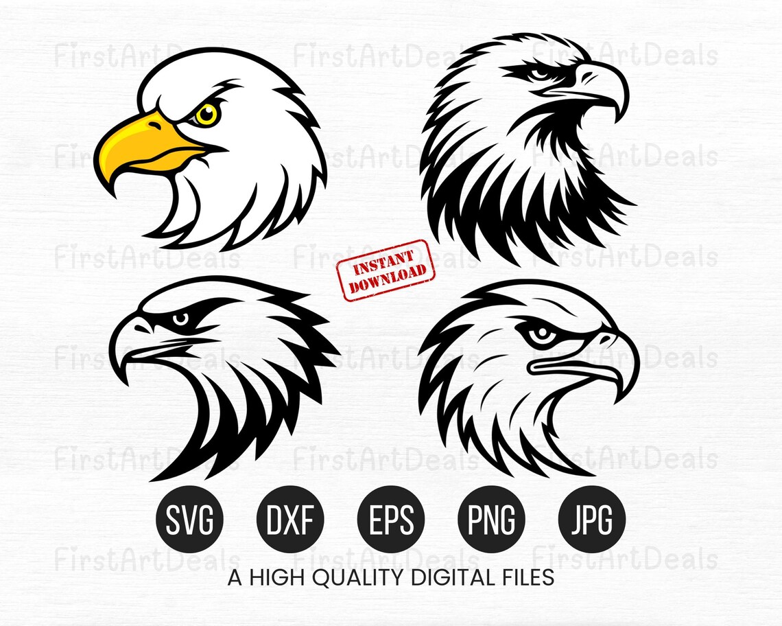 Eagle Head Svg Bundle, Bald Eagles Head Svg, Eagle Head Png, Eagle Svg ...