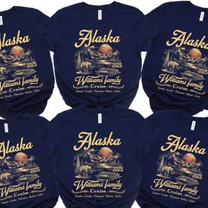 Aangepast familieshirt Alaska Cruise Squad 2025, shirt Alaska Destination Names Vacation, bijpassend groepsshirt, familievakantie