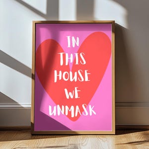 In This House We Unmask Neurodiversity Poster | Mental Health Decor for ADHD, BPD, Autism & OCD Awareness Gift