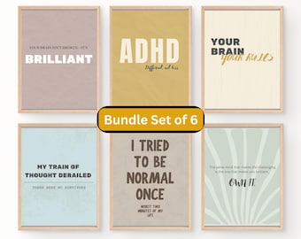 Inspirational ADHD Quote Art Prints: Neurodiversity Decor (Digital Download)