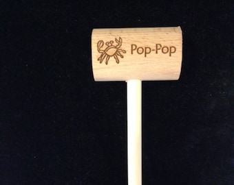 A Personalized Crab Mallet -- Custom Laser Engraved (Set of 1) -- Ordered By The Each