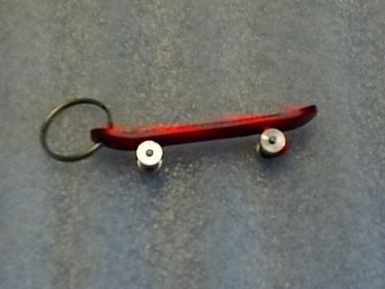 Skateboard Shaped Keychain With Bottle Opener Laser Etsy