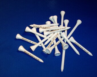 Personalized Golf Tees (3-1/4) -- Perfect for your favorite golfer.  (White-colored lot of 100 pcs.)