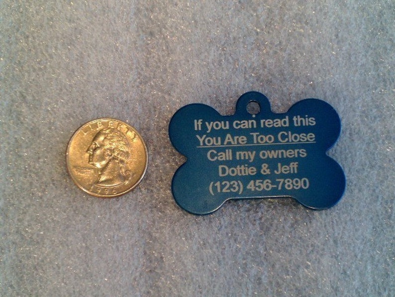 Laser Engraved Pet ID Tag Large Bone Shape 2sided Etsy