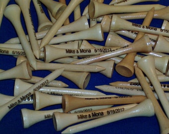 Personalized Golf Tees (3-1/4) -- Perfect for your favorite golfer.  (Natural-colored lot of 75 pcs.)