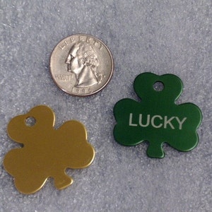 Laser Engraved Pet ID Tag Medium Shamrock shaped Made in the USA Personalized image 2