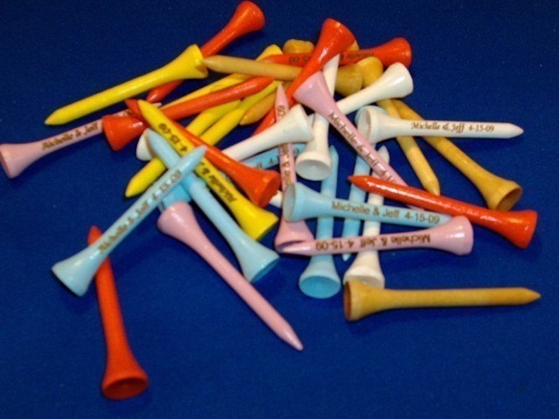 Personalized Golf Tees 2-1/8 Multi-colored lot Personalized for your event 100 pcs image 2
