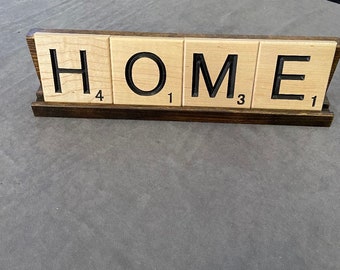 Personalized  "Scrabble Tile"  Shelf / Sign  - No Assembly - Made in the USA