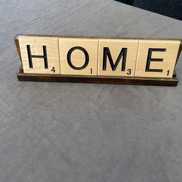 Personalized  "Scrabble Tile"  Shelf / Sign  - No Assembly - Made in the USA