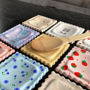 Kochlöffelablage, Ravioli Löffel Ablage, Küchen Accessoires, Löffel Halter, Spoon Rest, Schwammablage, Schmuckablage, Geschenkidee