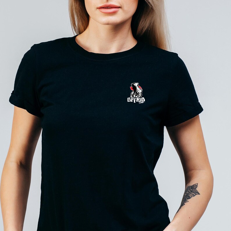 Offrid Streetwear T-shirt: Hoodad figurgrafiktröja bild 6