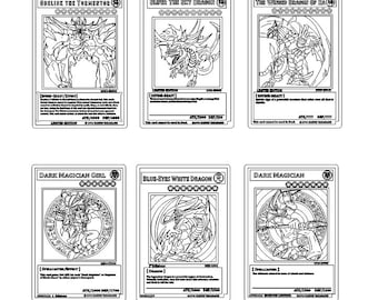 Top 6 Yugiog cards bundle, Dark magician and girl, winged dragon, white dragon, sky dragon, terminator