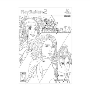 ファイナルファンタジーX2 プレイステーション2、PS2ゲームカバー、オールニュー、レーザーのアイデア、2025、レーザーの発見、レーザー彫刻・切断用ゲームベクターファイル