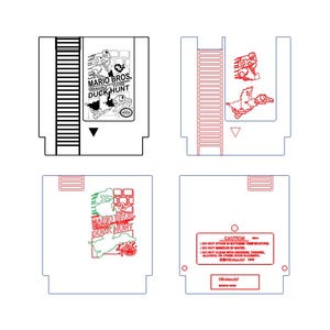 Mario Bros Duck Hunt Nintendo Cartridge Laser Cut File Laser Cut SVG PDF | Modelo Mario Bros para CnC, Glowforge, Cricut e Corte a Laser