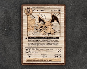 Charizard First edition pokemon card vector svg pdf for laser cutting and engraving multilayer vector file for laser glowforge best seller