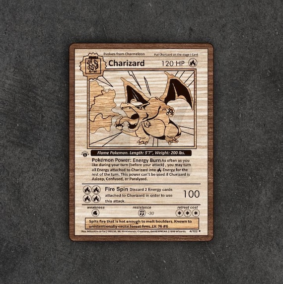 Charizard First Edition Pokemon Card Vector Svg Pdf for Laser Cutting and  Engraving Multilayer Vector File for Laser Glowforge Best Seller - Etsy