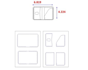 L2 - Leather Wallet Template  Card Holder Patterns (SVG, PDF)
