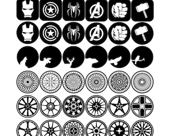 Laser Cut Coaster Vector Files: Avengers, Car, Floral (SVG, PDF)
