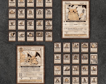40 First edition pokemon cards bundle best seller pikachu Charizard Blastoise mew etc for laser cutting and engraving svg pdf beat file