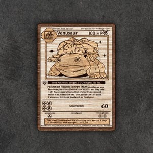 Venusaur Pokemon Cards Vector for Laser Cutter, Venusaur first edition SVG, PDF vector file for laser